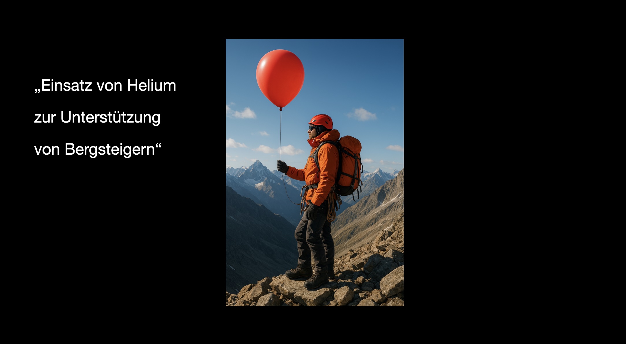 KI_generiert - Bergsteiger mit Helium Ballon, Lukas Furtenbach