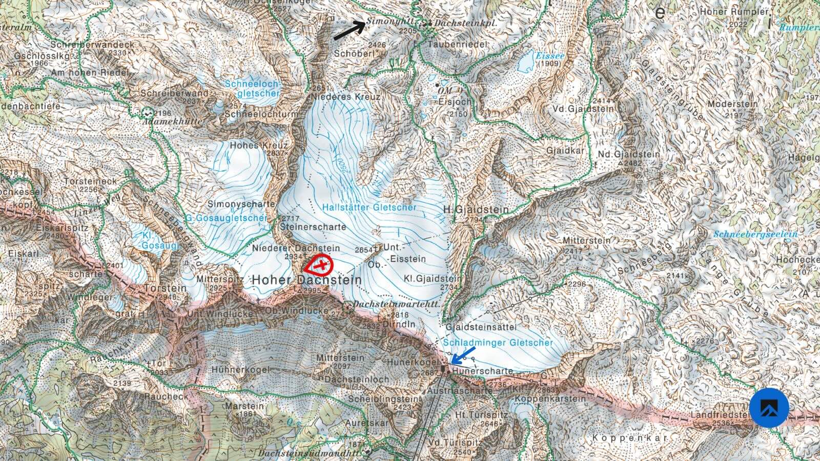 Abb.1: Hochtourenunfall-Niederer-Dachstein-analyse-berg-sommer-26