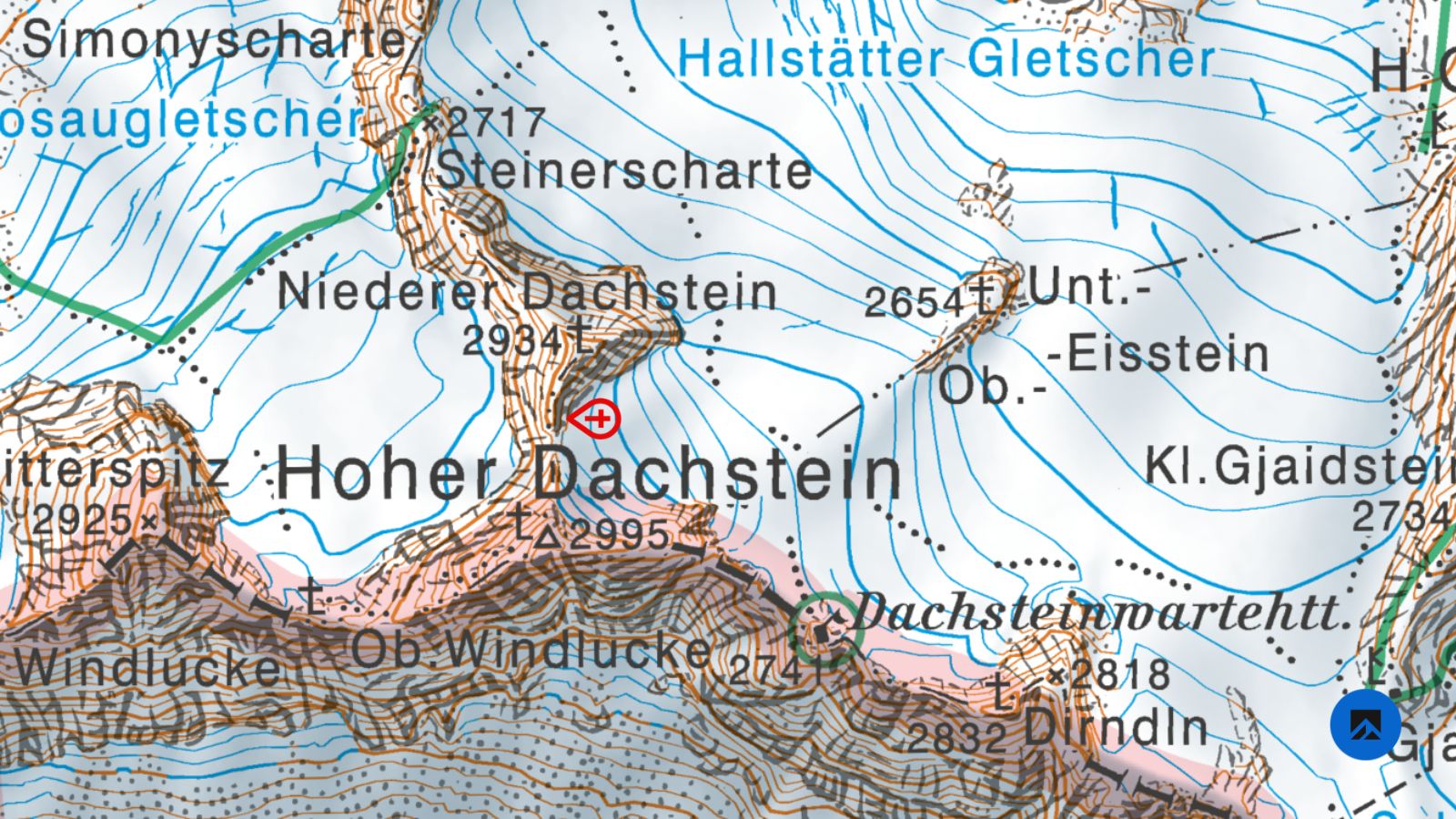 Abb.2: Hochtourenunfall-Niederer-Dachstein-kartenansicht-analyse-berg-sommer-26
