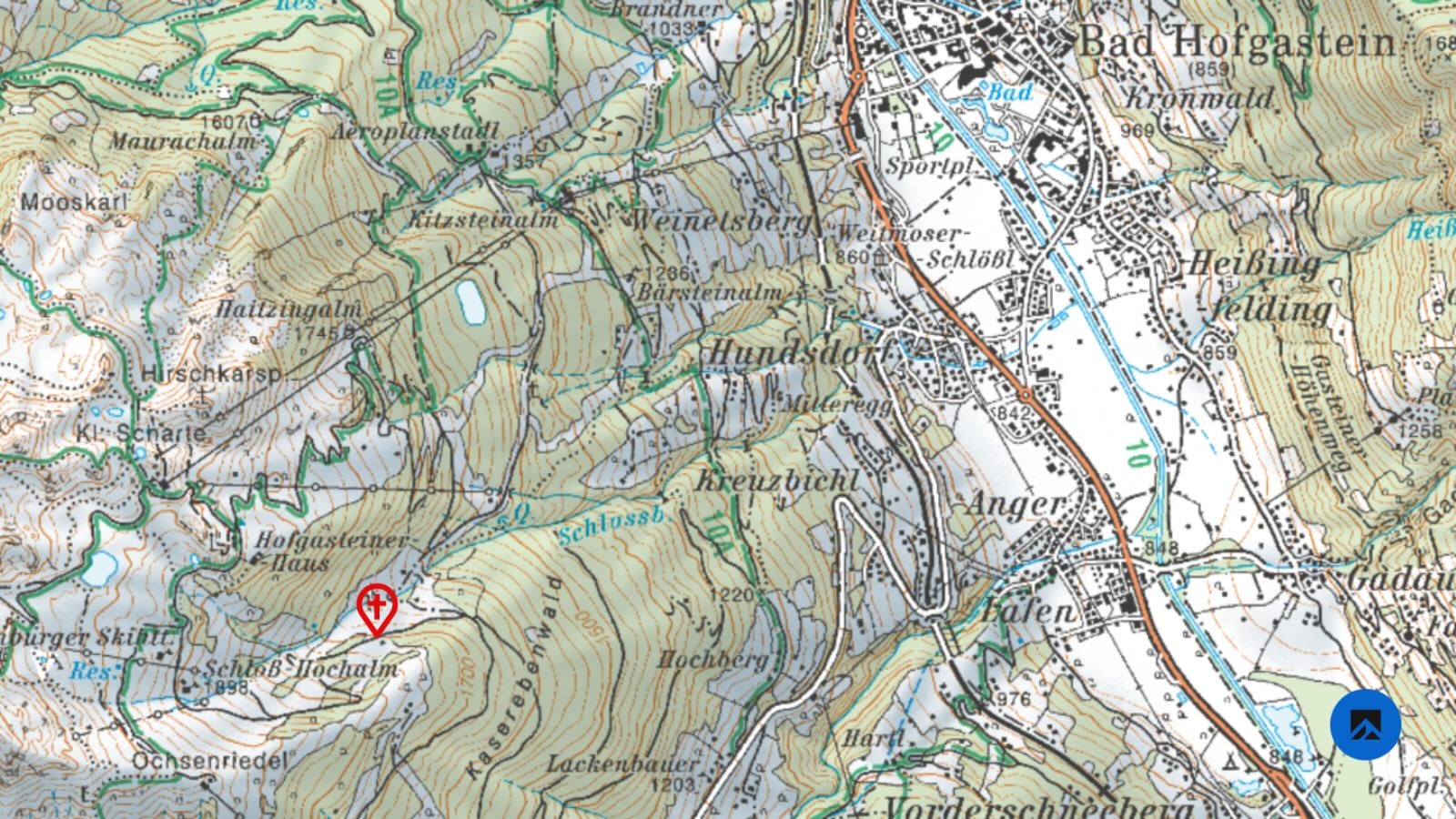 Kuhunfall Bad Hofgastein - Übersichtskarte